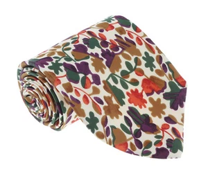 Missoni U1444 Cream/Green Floral 100% Silk Tie - Picture 1 of 4