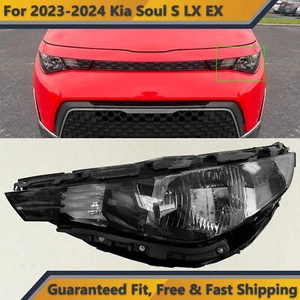 Halogen Headlight For 2023 2024 Kia Soul S LX EX Chrome Crystal Left Driver LH - Picture 1 of 6