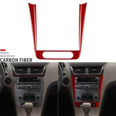 Marco de panel de CD de CA de consola central de fibra de carbono rojo para Chevrolet Malibu 2008-2012 Foto 1 de 4