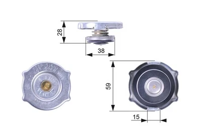 GATES Bouchon de radiateur RC135 pour CHEVROLET G20 Kasten (G) 28mm 59mm - Photo 1/4
