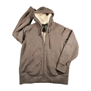 Eddie Bauer Jacke Sherpa gefüttert Hoodie Herren LT braun Full-Zip Heavy Fleece Vintage - Bild 1 von 9