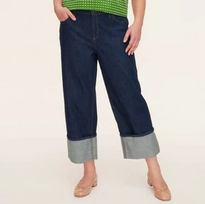 Women’s High Rise Straight Leg Wide Cuff Jeans Size 16 Kate Spade x Target NWT - Picture 1 of 4