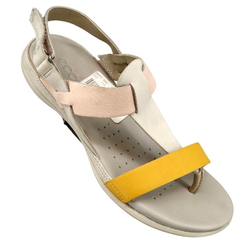 Sandali Ecco donna 5 US 36 EU avorio arancione pelle gancio scarpe comode