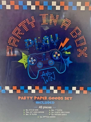 Kit de 86 piezas de mantel de suministros de fiesta de cumpleaños con temática de videojuegos Foto 1 de 2