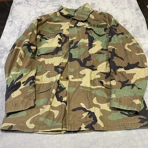 Vintage M-65 Field Coat Cold Weather Camo Jacket Woodland US Army W Hood Large - Picture 1 of 13