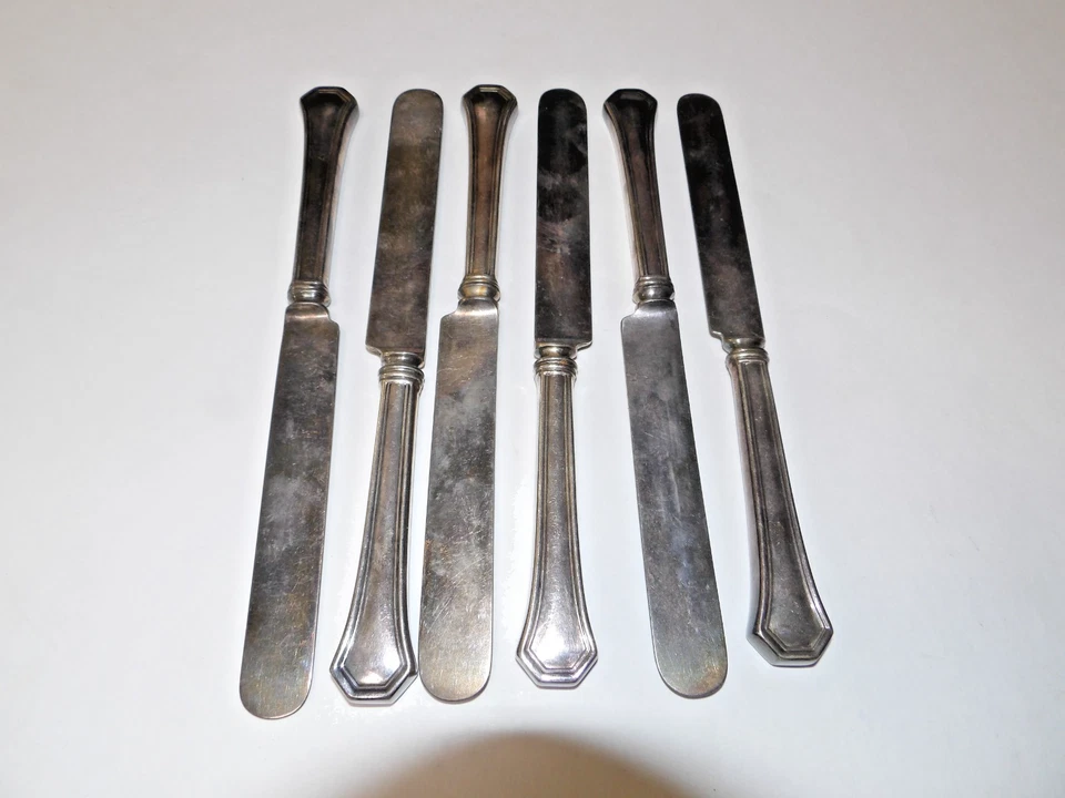 Винтажный Reed и Barton тупой полый нож Vassar посеребренный w Bulster набор из 6 - Изображение 1 из 1