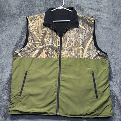 Ducks Unlimited Reversible Camo Vest Mens 2XL Fleece Mossy Oak Shadow Grass - Image 1 of 4