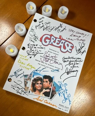Grease Script Signed- Autograph Reprints- Grease Movie- John Travolta - Image 1 of 4
