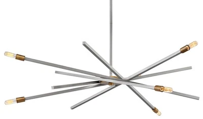 Hinkley Lighting 4766 Archer 6 Light 43"W Sputnik Chandelier - Brushed Nickel / - Image 1 of 4