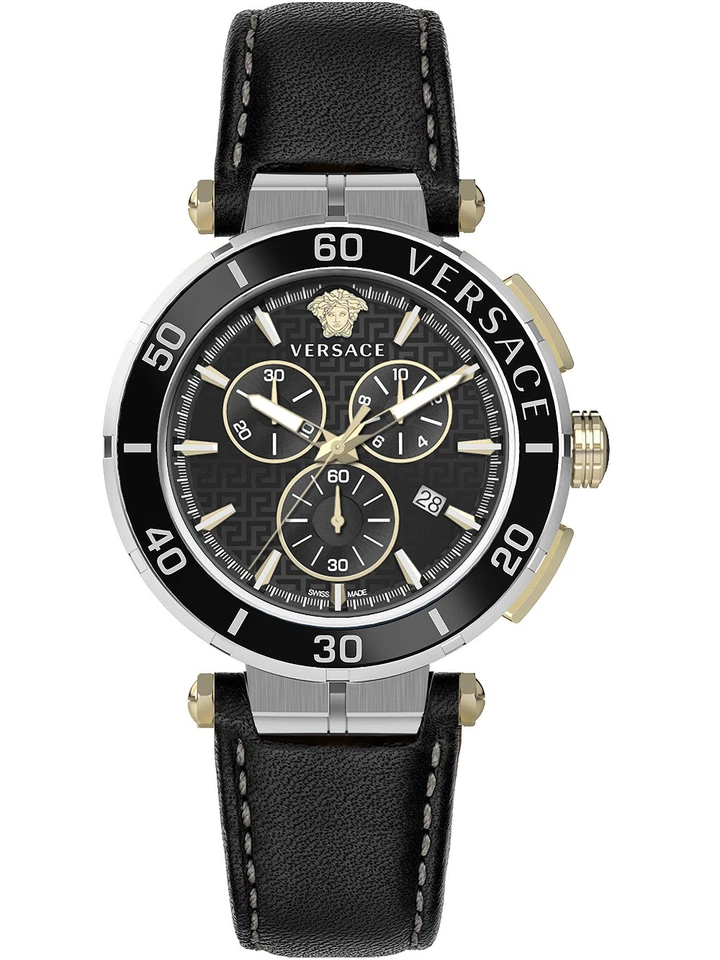 Versace VE3L00222 Greca Chronograph Mens Watch 45mm 5ATM