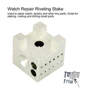 Anvil Block Repair Tool Riveting Block 15 Hole Watch Repair Riveting Stake ✨  - Picture 1 of 9