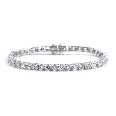 Silverly Bracciale Tennis Argento 925 Con 4mm Zirconi Brillanti 18 cm - Immagine 1 di 4