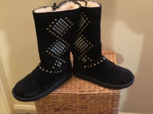 UGG Australia Studded Black Boots Women’s UK 7.5/ EU40 Never worn.S/N 3330 .Box - Picture 1 of 15