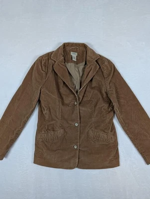 Chaqueta L.L.Bean Mujer 8 Marrón Pana Blazer Forrado 3 Botones Informal Otoño Foto 1 de 4