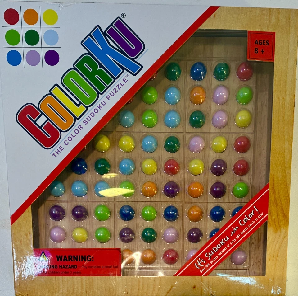 COLORKU Wooden Board Game Color Sudoku Puzzle 100% Complete w/ Cards & Solutions - Image 1 of 1