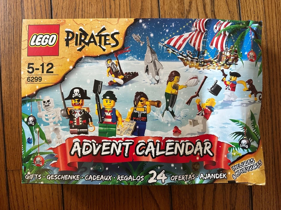Lego 6299 PIRATAS CALENDARIO DE ADVIENTO 2009 Sirena Pez Sierra Mono *RETIRADO* ABOLLADO Foto 1 de 4