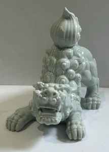 "PORCELANA ASIAN FOO DOG VINTAGE BLANCO ACABADO BRILLANTE 5,5"" por 6""" - Imagen 1 de 7