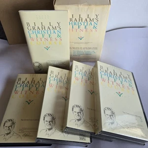 Billy Graham Christian Life & Witness Classes 4 VHS Tapes 3 Unopened & Booklets - Picture 1 of 7