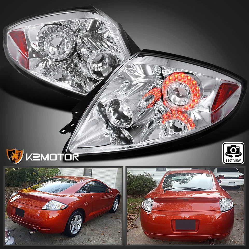 Fits 2006-2011 Mitsubishi Eclipse Clear LED Tail Lights Brake Lamps Left+Right - Image 1 of 4