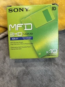 Micro Disquetes Sony MFD 2HD 1,44mb, Formateado IBM, 10 Discos, Nuevo Precintado  - Imagen 1 de 2