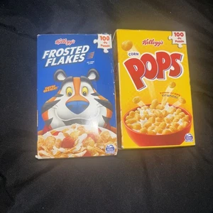Frosted Flakes & Corn Pops 100-Pc Kelloggs Cereal Puzzles Size: 13.25 x 9" - Picture 1 of 2