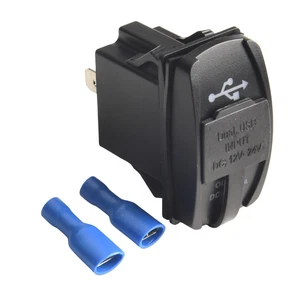 Panneau de chargeur d'alimentation double USB pratique avec lumière LED bleue p - Photo 1 sur 12