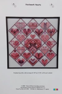 "Patchwork Hearts" Embroidery Pattern by Custom House of Needle Arts - Picture 1 of 5