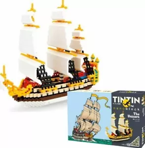 Rare KAWADA TINTIN Nanoblock set "The Unicorn" Model Ship 3000+ pcs 2011 Licorne - Picture 1 of 8