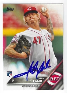 JOHN LAMB CINCINNATI REDS SIGNED TOPPS ROOKIE BASEBALL CARD LOS ANGELES ANGELS - Picture 1 of 1