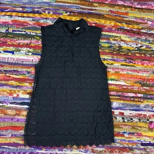 Banana Republic Top Womens Small Tank Top Lined Blouse Floral Lace Back Zip Tee - Picture 1 of 12