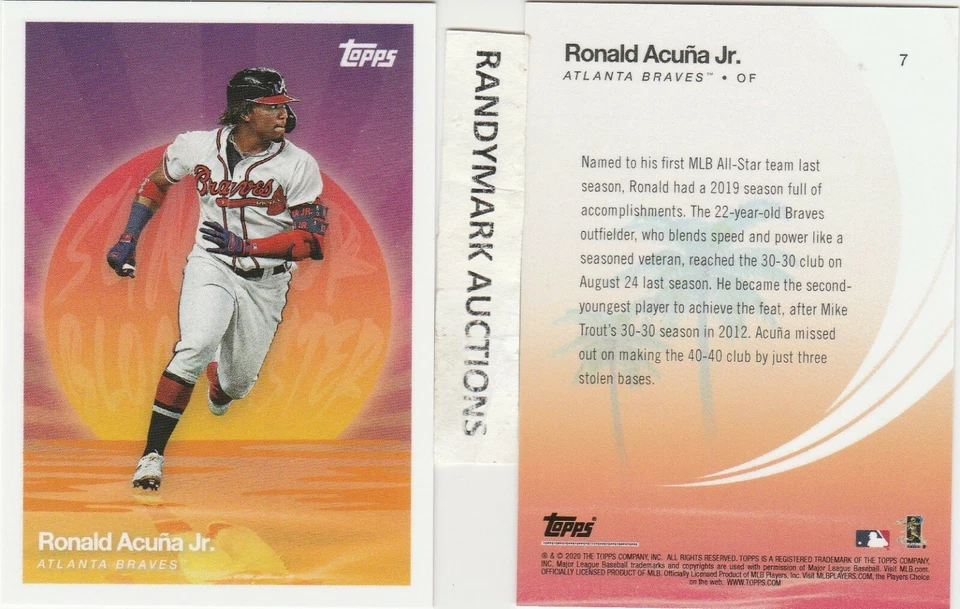 Ronald Acuna Jr. BRAVES 2020 TOPPS ON DEMAND SUMMER BLOCKBUSTER #7 SP 1886 - Image 1 of 1