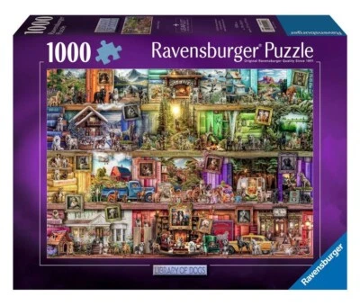 Ravensburger Library of Dogs by Aimee Stewart 1000 piece fantasy jigsaw puzzle - Image 1 of 2