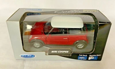 WELLY 2210 ROJO MINI COOPER PUERTAS DE APERTURA TIRAR HACIA ATRÁS ACCIÓN EN CAJA COMO NUEVO Foto 1 de 3