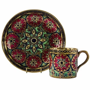 Arts Craft Cup Saucer Grosvenor Jackson Gosling Demi Tasse Rare Circa 1890 - Picture 1 of 11