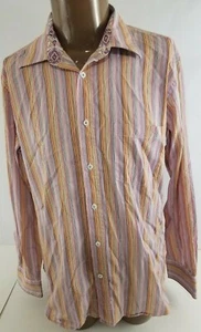 BUGATCHI UOMO Oberhemd Herren Langarm gestreift Größe XL bunt lebendig - Bild 1 von 8