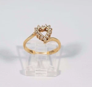 2,5 Gramm 14K Gelbgold 0,25 ct. tw. Herzförmiger Diamantring, Größe 6,5 - Bild 1 von 5