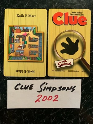 Clue Simpsons KWIK E MART  LOCATION CARD Game Replacement Piece 2002 - Image 1 of 3