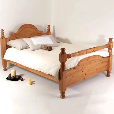 REALWOODS Classic Solid Pine Bed Frame 5FT King Size with Rail End
