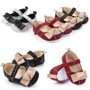 Girls Cotton Bowknot Toddler Infant Newborn Baby Soft Princess Shoes 3-11 Months