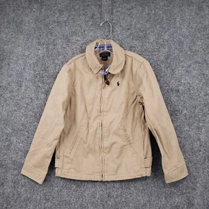 Polo Ralph Lauren Jacket Boys 7 Youth Khaki Harrington Full Zip Bomber Pony - Picture 1 of 10
