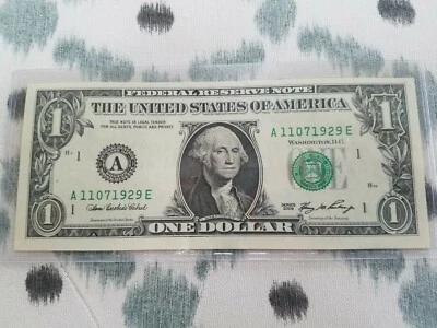 11/07/1929 Birthday Note $1 FRN Series 2006   serial # A11071929E - Image 1 of 2