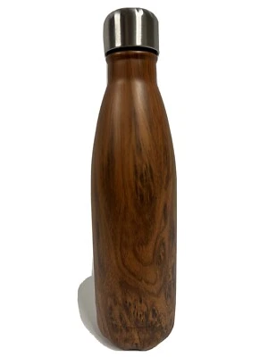 Botella de agua al vacío de acero inoxidable de doble pared de 17 oz marrón. Foto 1 de 3