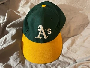Vintage Oakland Athletics A’s New Era Fitted Hat Diamond Collection 7 Wool - Picture 1 of 4