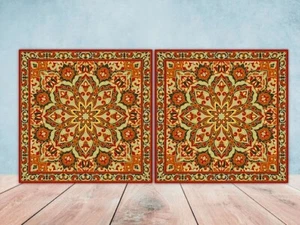 Piastrelle in ceramica marocchina con design marocchino set di 2 piastrelle backsplash - Foto 1 di 2