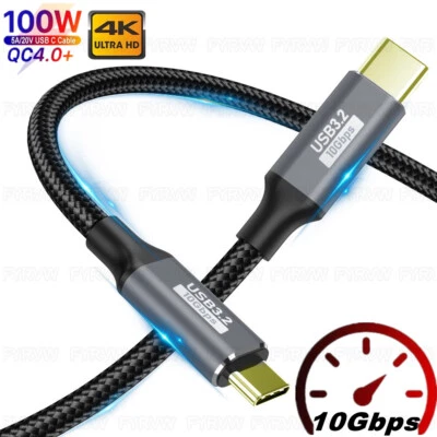 USB C to USB C 10Gbps Cable USB3.2 Gen2 4K 100W USB Type C Fast Charging Cabl - Image 1 of 4