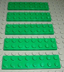 Lego Platte 2x8 Grün 5 Stück (89) - Picture 1 of 1
