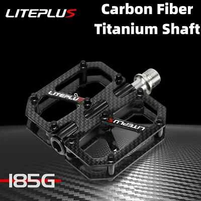Carbon Bicycle Pedal 185g Titanium Shaft MTB Road Bike Anti Slip Pedals - Image 1 of 4