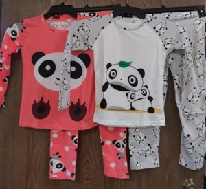 2 Cute Panda Girls 7y Pjs Set - Bild 1 von 3