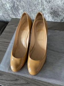 Christian Louboutin beige pumps 38 Junk noticeable scratch on the right no box - Picture 1 of 8