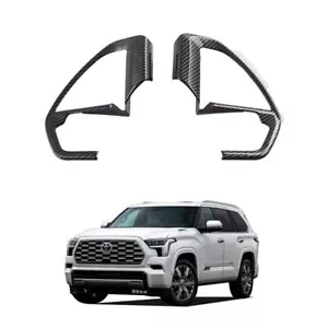 Cubierta de volante de fibra de carbono ABS moldura moldura para Toyota Sequoia 2022-2023 - Imagen 1 de 12
